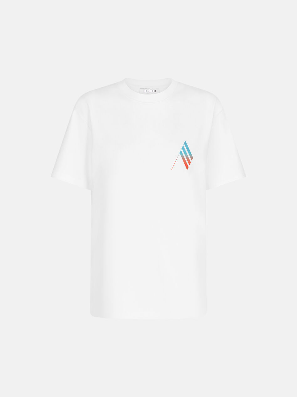 THE ATTICO ''Ibiza vista mare'' t-shirt white, bright red and light blue WHITE/RED SPEWCT355J063059