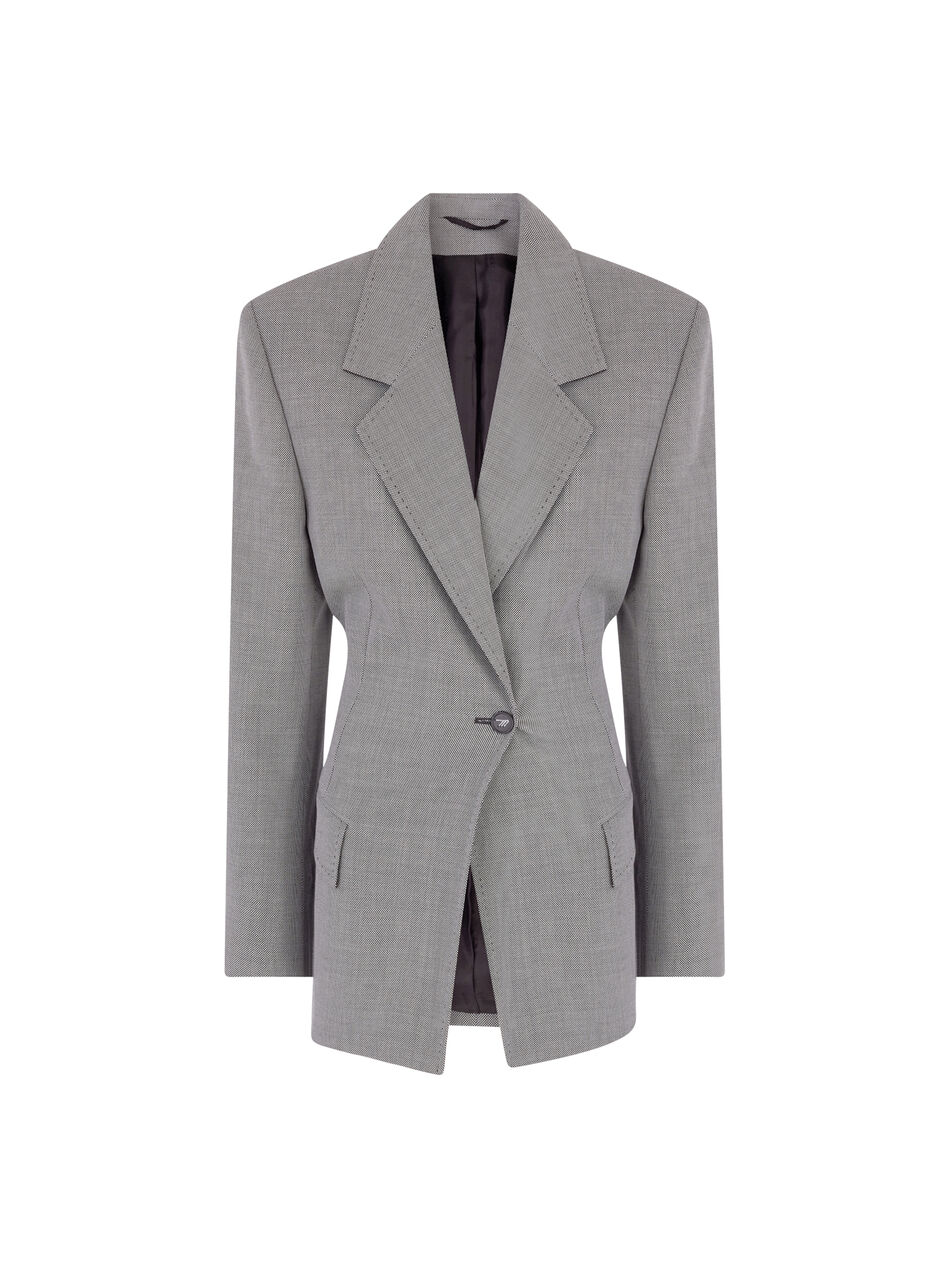 THE ATTICO Grey tailoring blazer WHITE/BLACK 260WCG00093WWC002AA020
