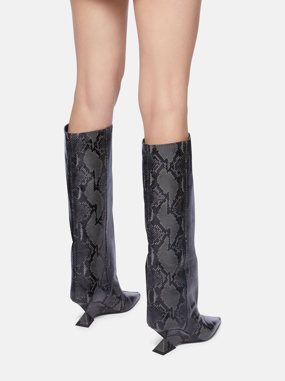 THE ATTICO "Cheope'' black and grey tube boot Black and white 250WSH00842LBT003PR693