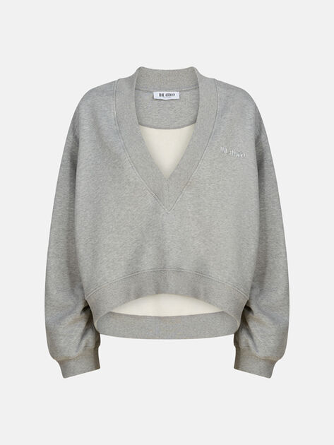 THE ATTICO Faded grey sweatshirt light grey melange 247WCF10JF03183