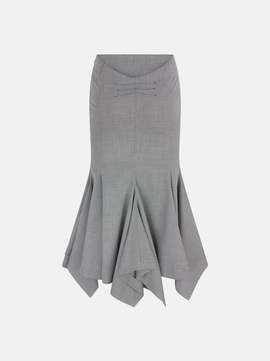 THE ATTICO Black and white midi skirt WHITE/BLACK 260WCS00299WWC002AA020