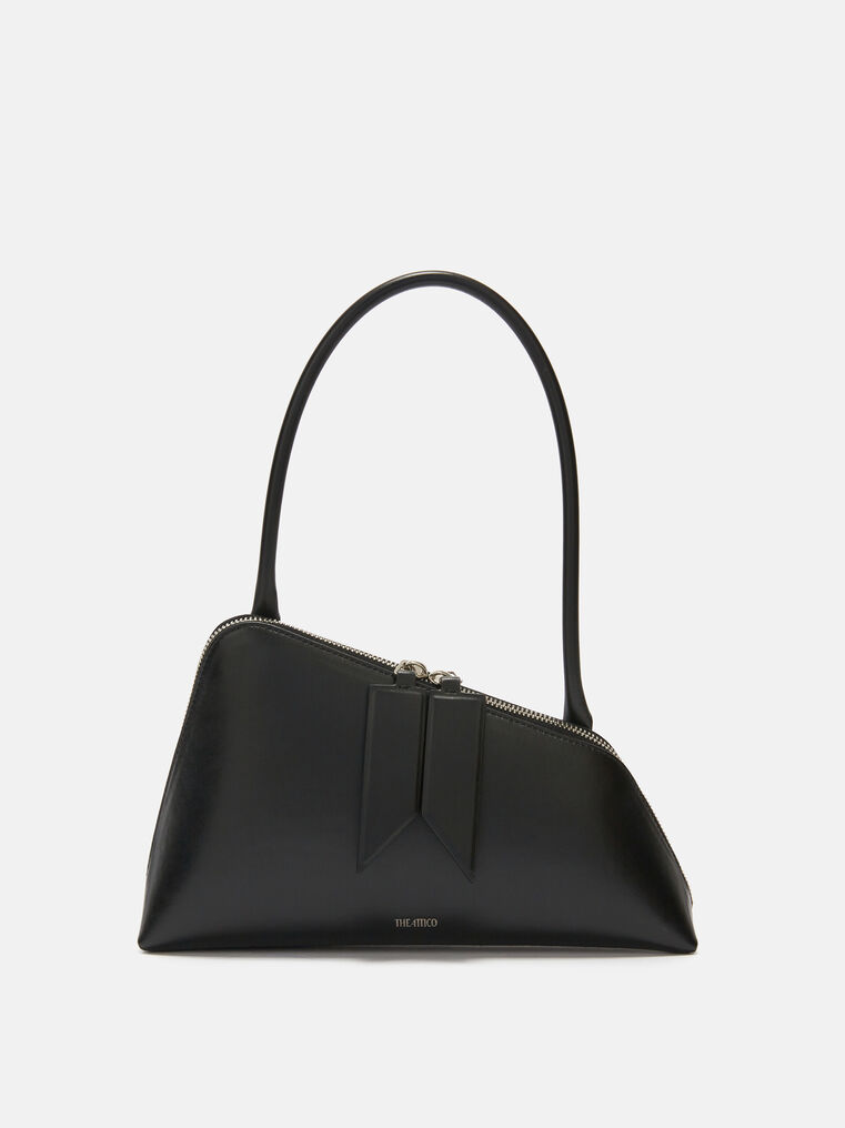 Shop Attico 'sunrise' Shoulder Bag In Black
