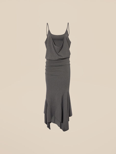 THE ATTICO Dark grey midi dress Dark grey 246WCM121V082233