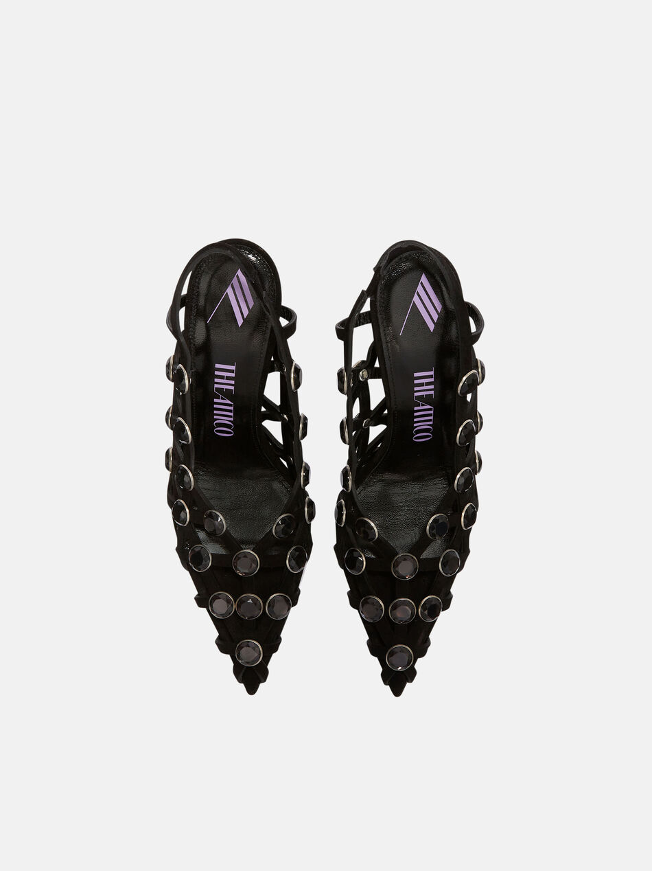 THE ATTICO ''Grid'' black slingback BLACK 236WS743L007R100