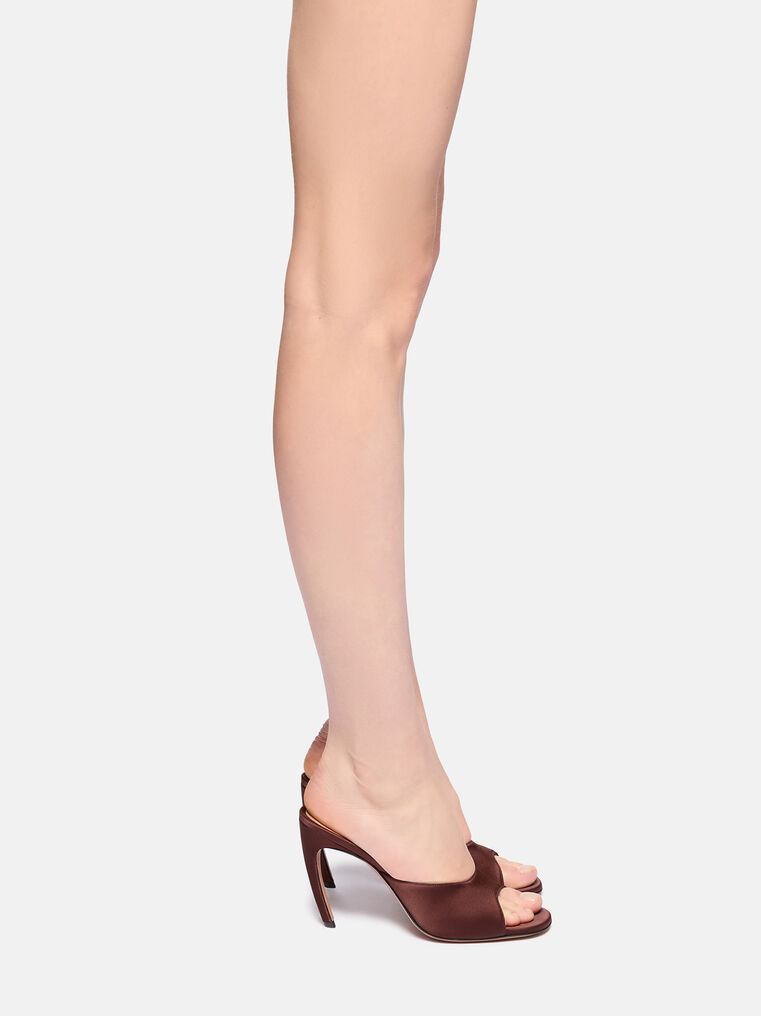 Attico Betta 95 Satin Mules In Animal Print