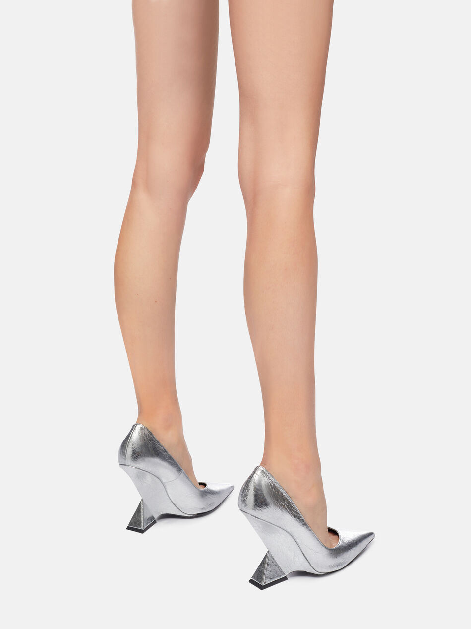 THE ATTICO ''Cheope'' silver pump SILVER 236WS509L070002
