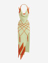 THE ATTICO ''Tulip'' green and orange long dress  226WCW49H122357