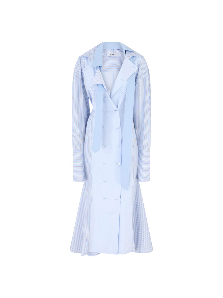 THE ATTICO Blue midi shirt dress MULTICOLOR 260WCW00281MIX087AA021