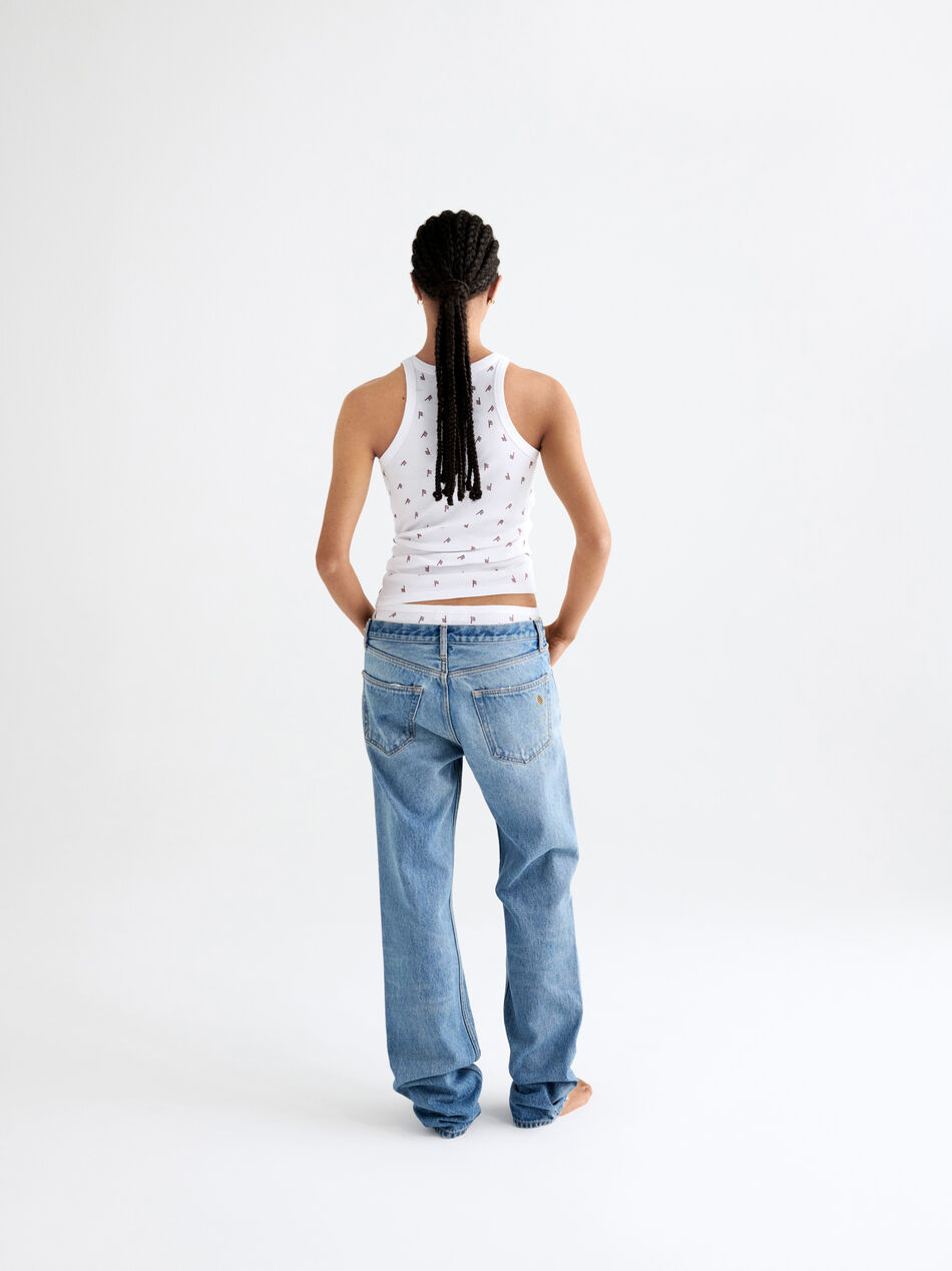 THE ATTICO Tank top white and burgundy strass White/Burgundy SPEWCT000276J050L821