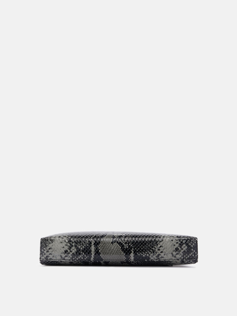 Attico Sunrise Zip Leather Shoulder Bag In Black And White