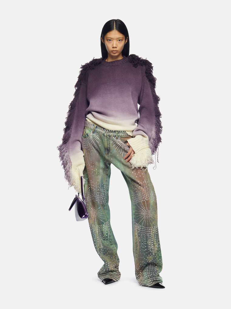 Shop Attico ''rundie'' Purple Multishades Sweater