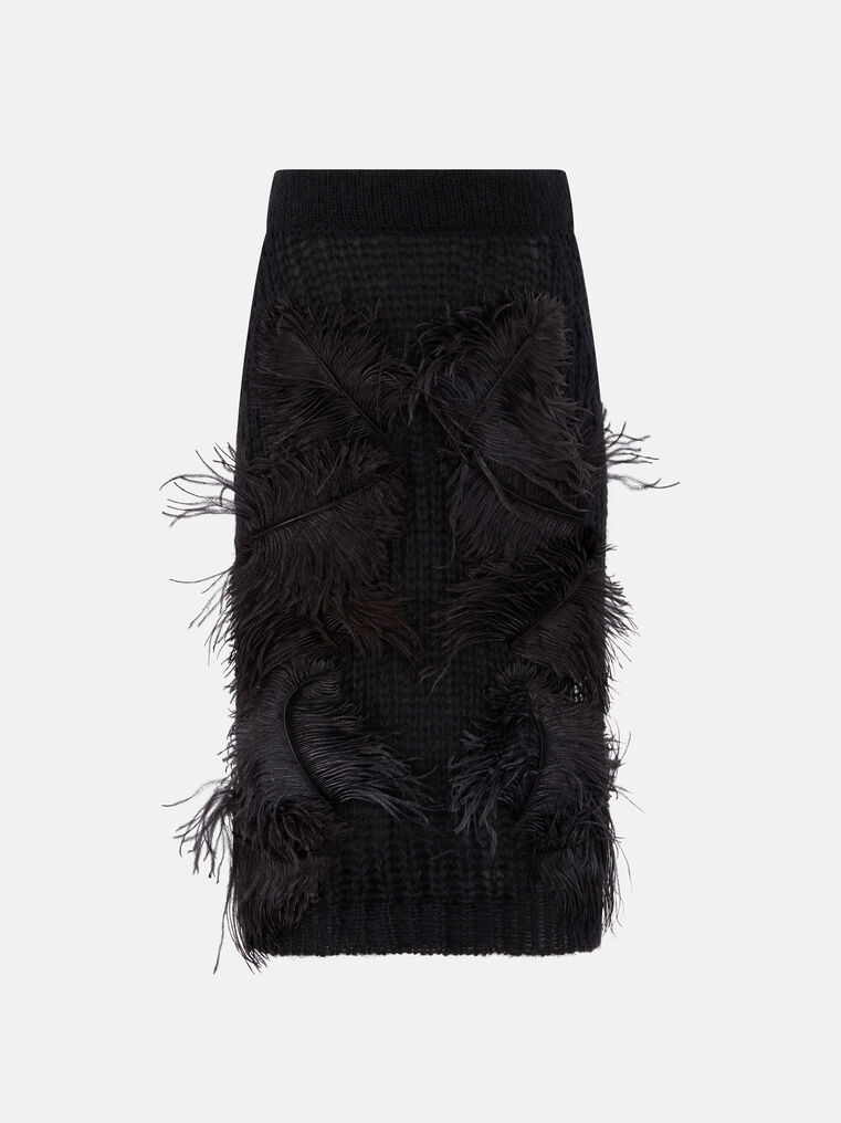 Attico The  Skirts Gend - Black Midi Skirt Black Main Material: 46% Mohair 36% Polyamide 17% Wool 1%