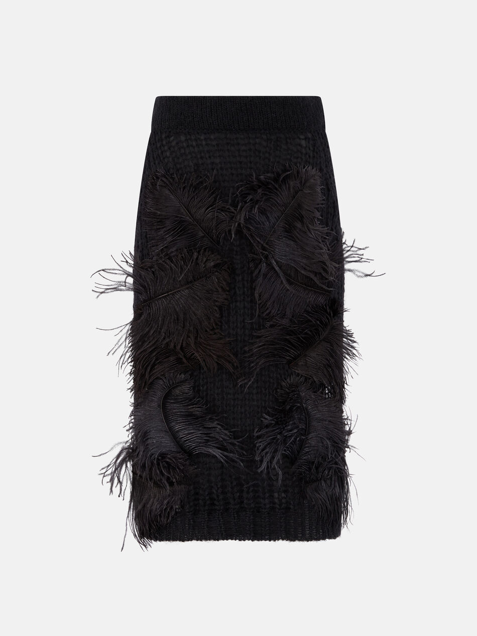 THE ATTICO Black midi skirt Black 260WCS00294KMX002FS100