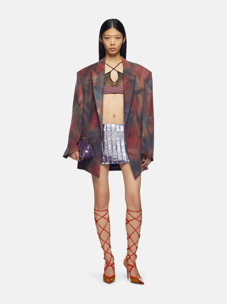 Shop Attico ''rue'' Lavender Mini Skirt In Lavander