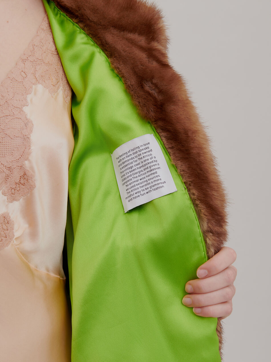 The Attico "Call Me Back" upcycled coat NATURAL 202WCX03F004060