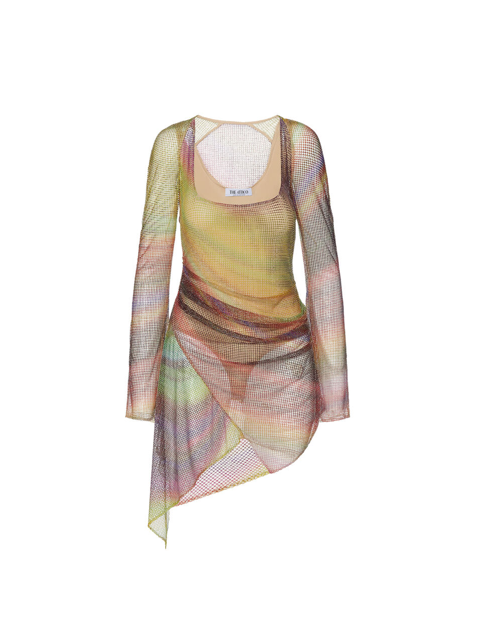 THE ATTICO ''Anemone'' multicolor mini dress Optical multicolor shades 226WCA97T007314