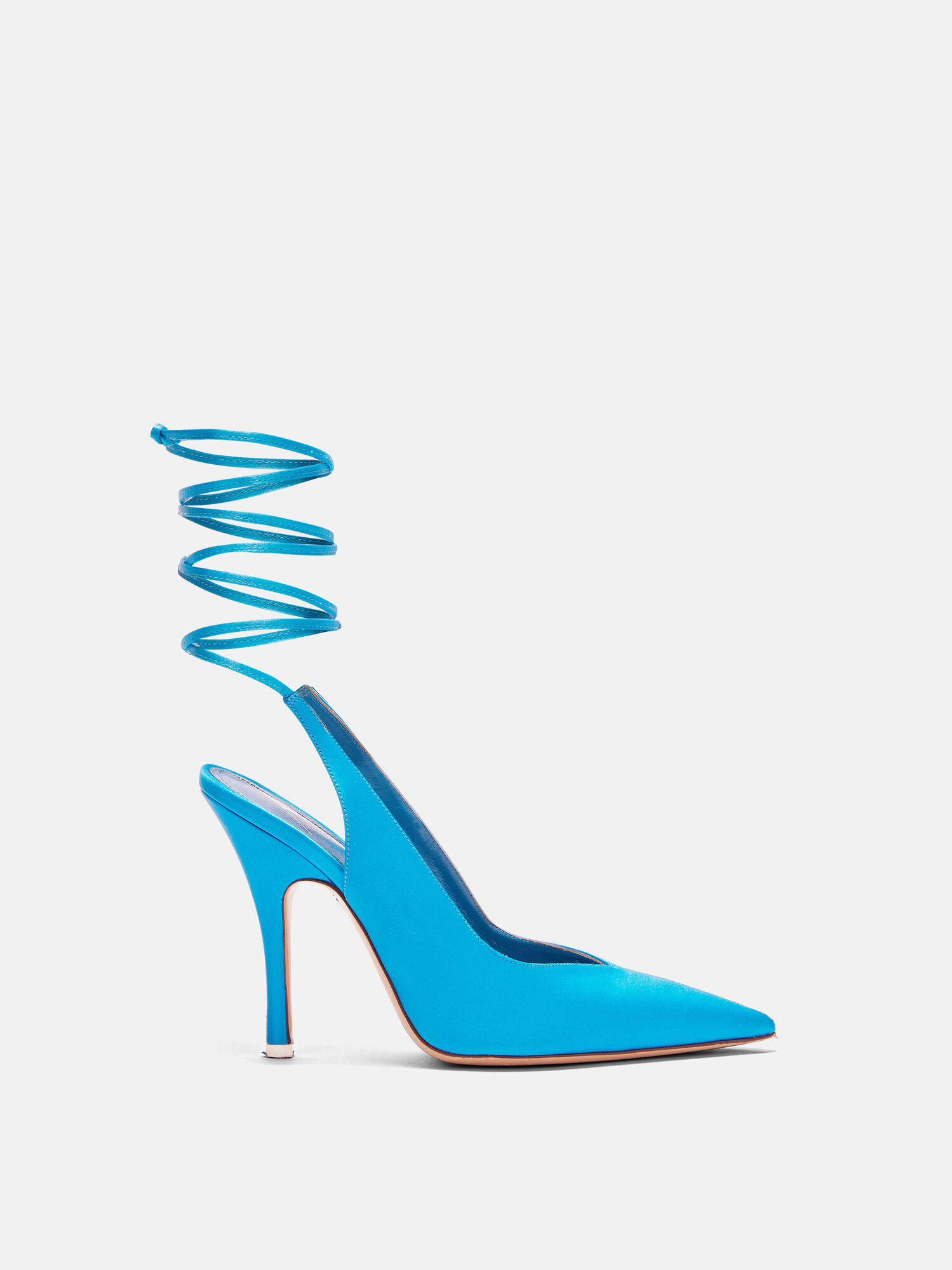 The Attico Shoes The Attico Blue Satin Venus Slingback Get up to 70% off with free and fast shipping! the attico shoes the attico blue satin venus slingback