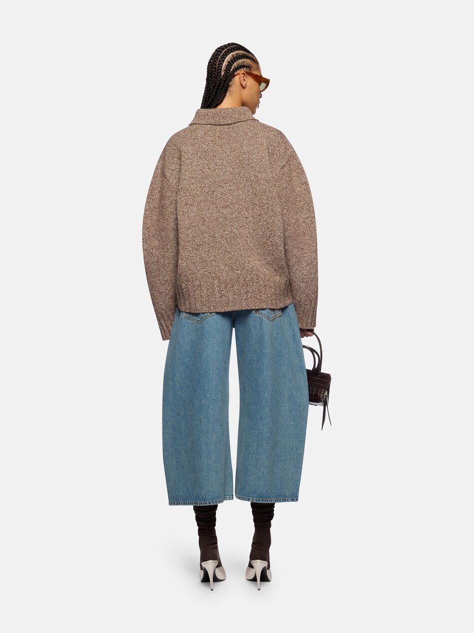 THE ATTICO Dark brown and white cardigan DARK BROWN/WHITE 260WCD00013KWS012AA083