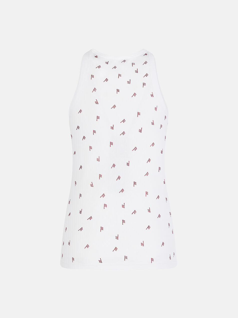 THE ATTICO Tank top white and burgundy strass White/Burgundy SPEWCT000276J050L821