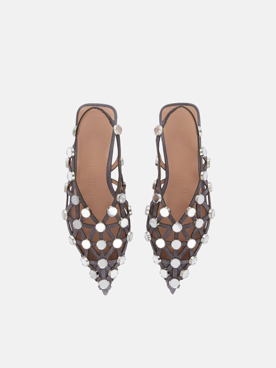 THE ATTICO ''Grid'' dark grey ballerina Dark grey 250WSH00801LBT007SA624