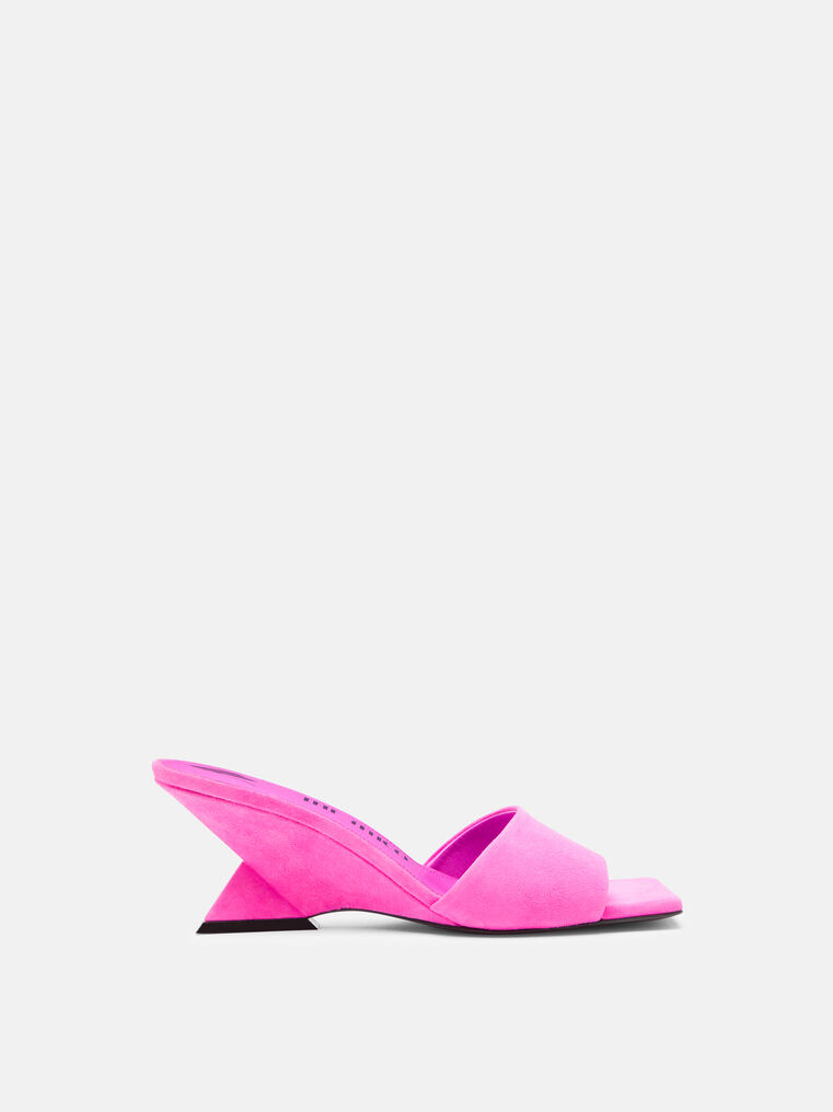 Shop Attico ''cheope'' Fluo Fuchsia Mule In Fluo Pink