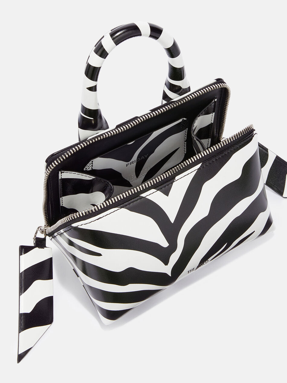 THE ATTICO ''Friday'' white and black mini bag  WHITE/BLACK 231WAH00002LBT020PR020