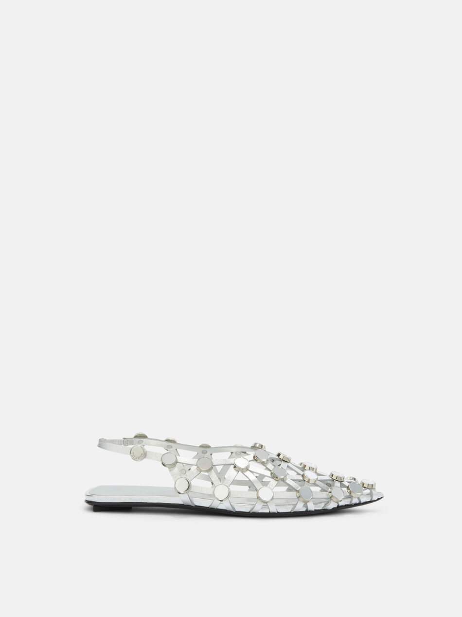 THE ATTICO ''Grid'' silver ballerina SILVER 250WSH00801LBT112SA002