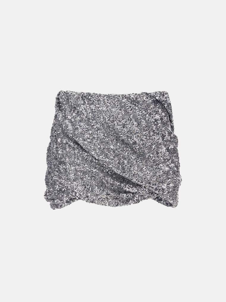 Shop Attico Silver Mini Skirt
