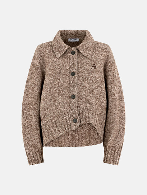 THE ATTICO Dark brown and white cardigan DARK BROWN/WHITE 260WCD00013KWS012AA083