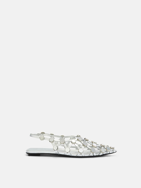 THE ATTICO ''Grid'' silver ballerina SILVER 250WSH00801LBT112SA002