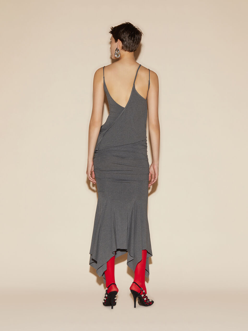 THE ATTICO Dark grey midi dress Dark grey 246WCM121V082233