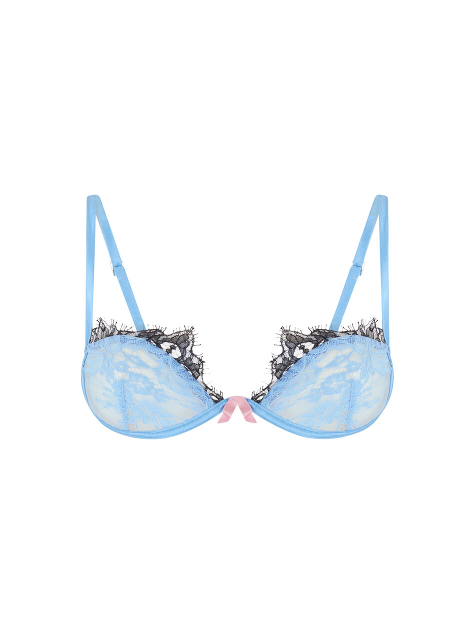 THE ATTICO Blue and black lace bra DUSTY BLUE 260WCL00008PAA129AA263