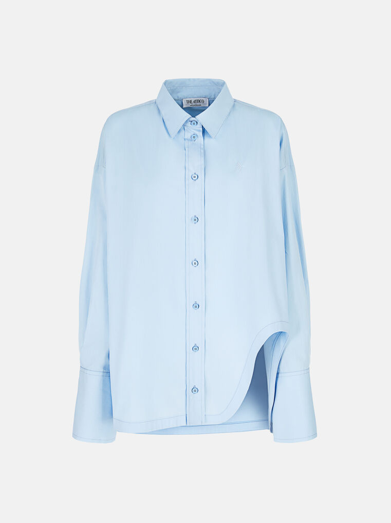 Shop Attico ''diana'' Dusty Blue Shirt