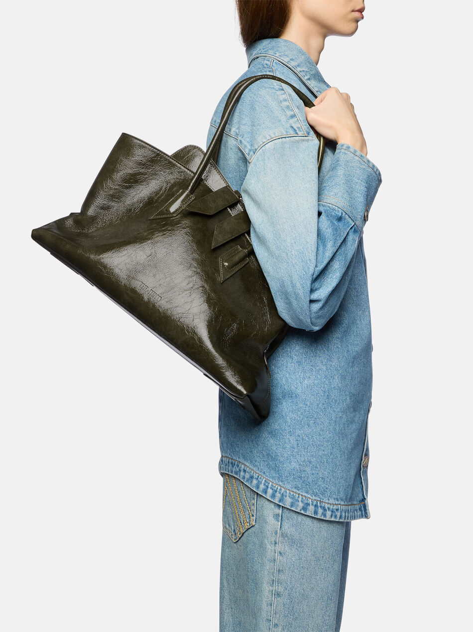 THE ATTICO ''La Passeggiata Medium'' olive brown top handle Olive brown 260WAH00054LBT030AA855