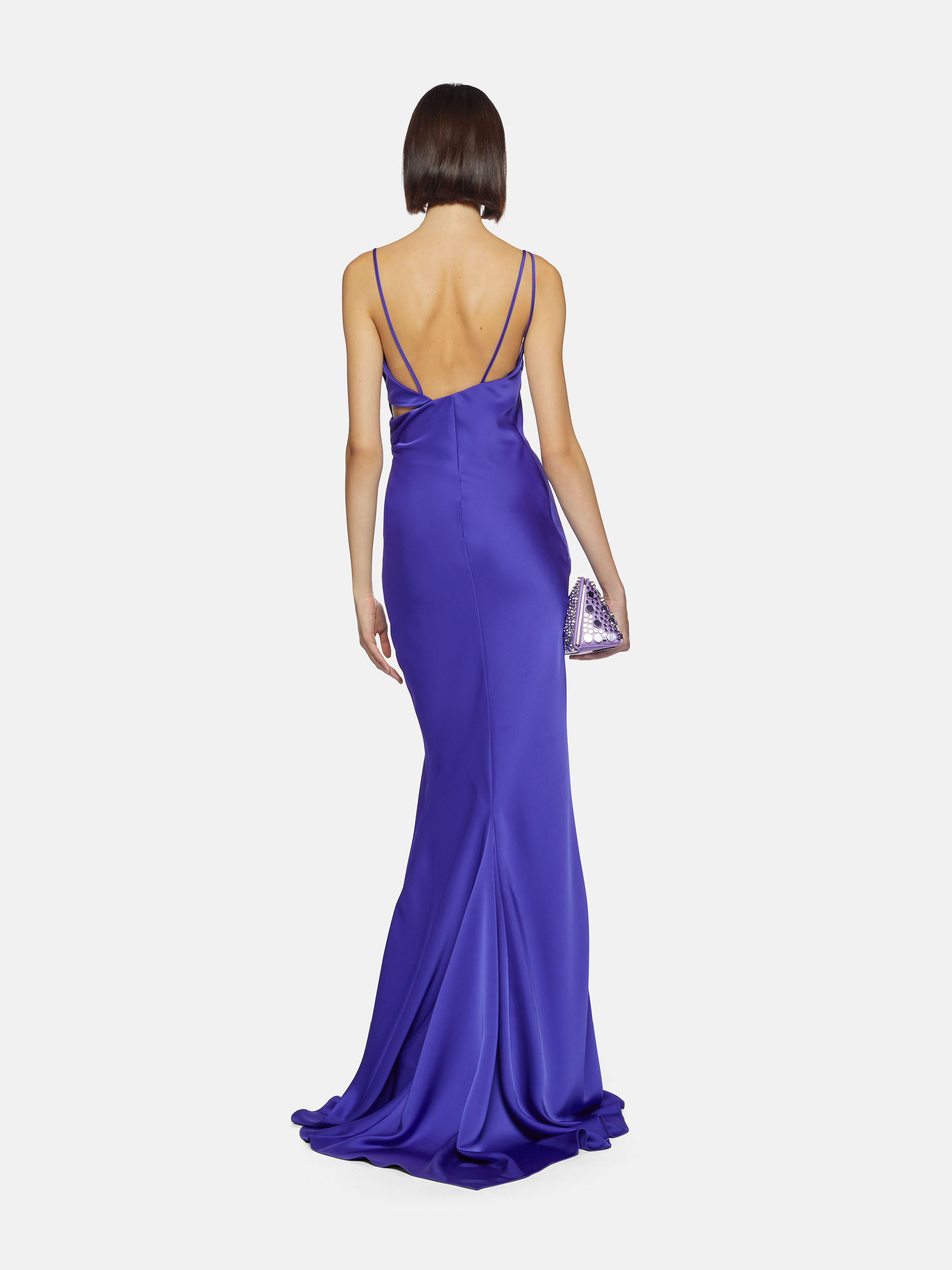 Strapless Mermaid Blue/Purple/Burgundy Satin Long Prom Dresses with Hi –  Eip Collection