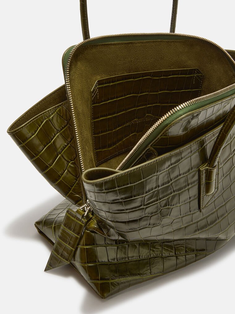 Attico Top Handle ''la Passeggiata Medium'' Dark Green In Green