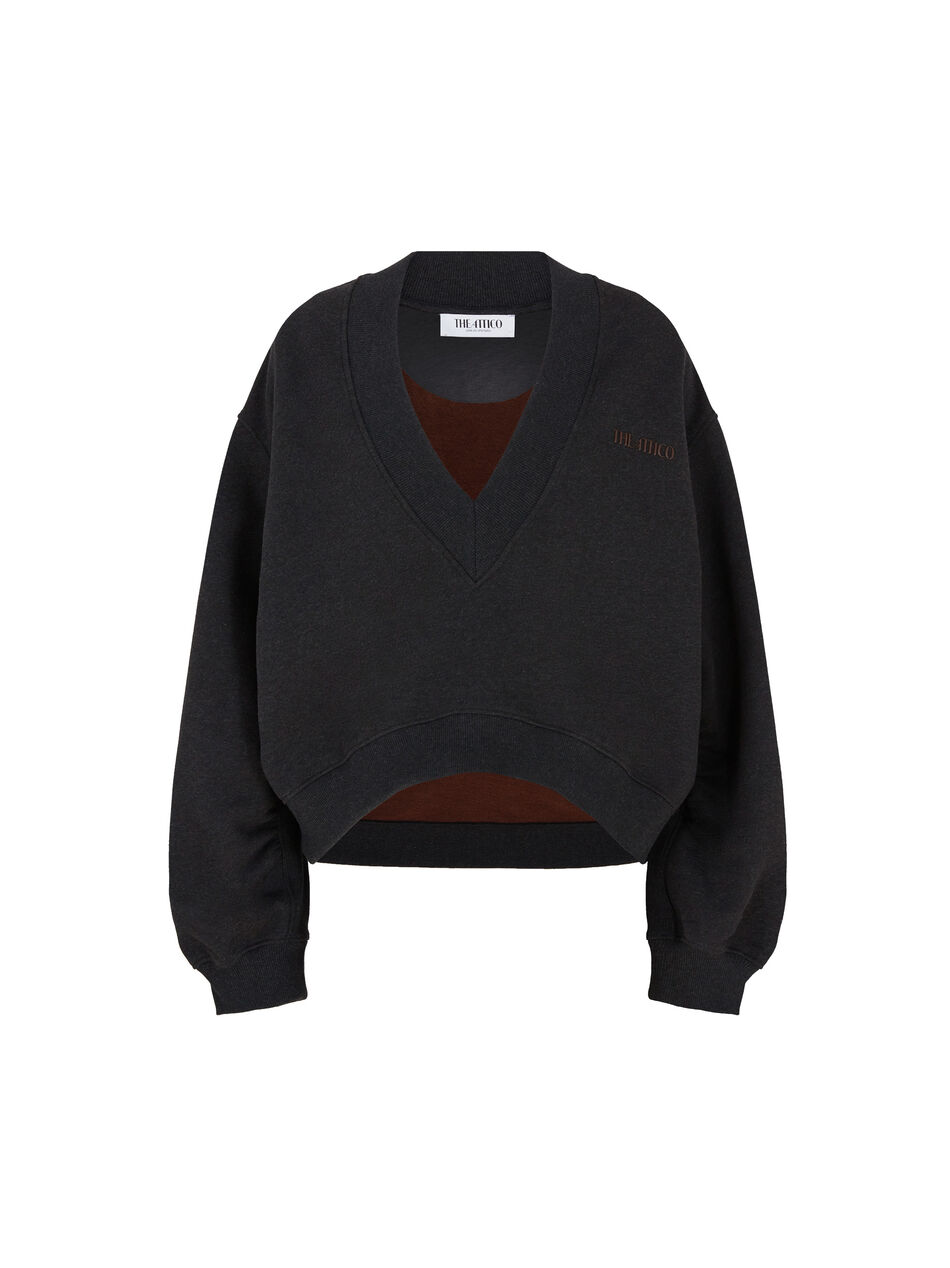 THE ATTICO Black fade and brown sweatshirt Black fade/brown 250WCF00010JJF007AA877