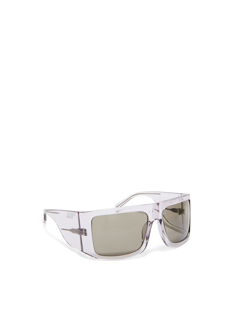 Shop Attico ''andre'' Fumè Sunglasses In Black/silver/grey