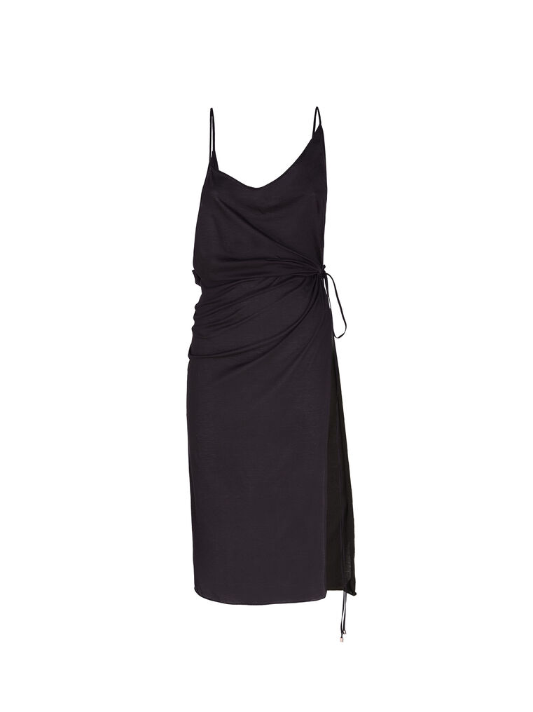 Shop Attico Black Midi Dress
