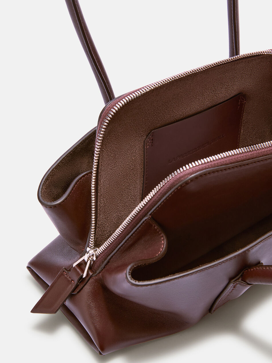 THE ATTICO ''La Passeggiata Small'' dark brown top handle DARK BROWN 260WAH00058LBT019AA204