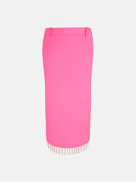 THE ATTICO Neon pink midi skirt Neon pink 260WCS00298WWW068AA367