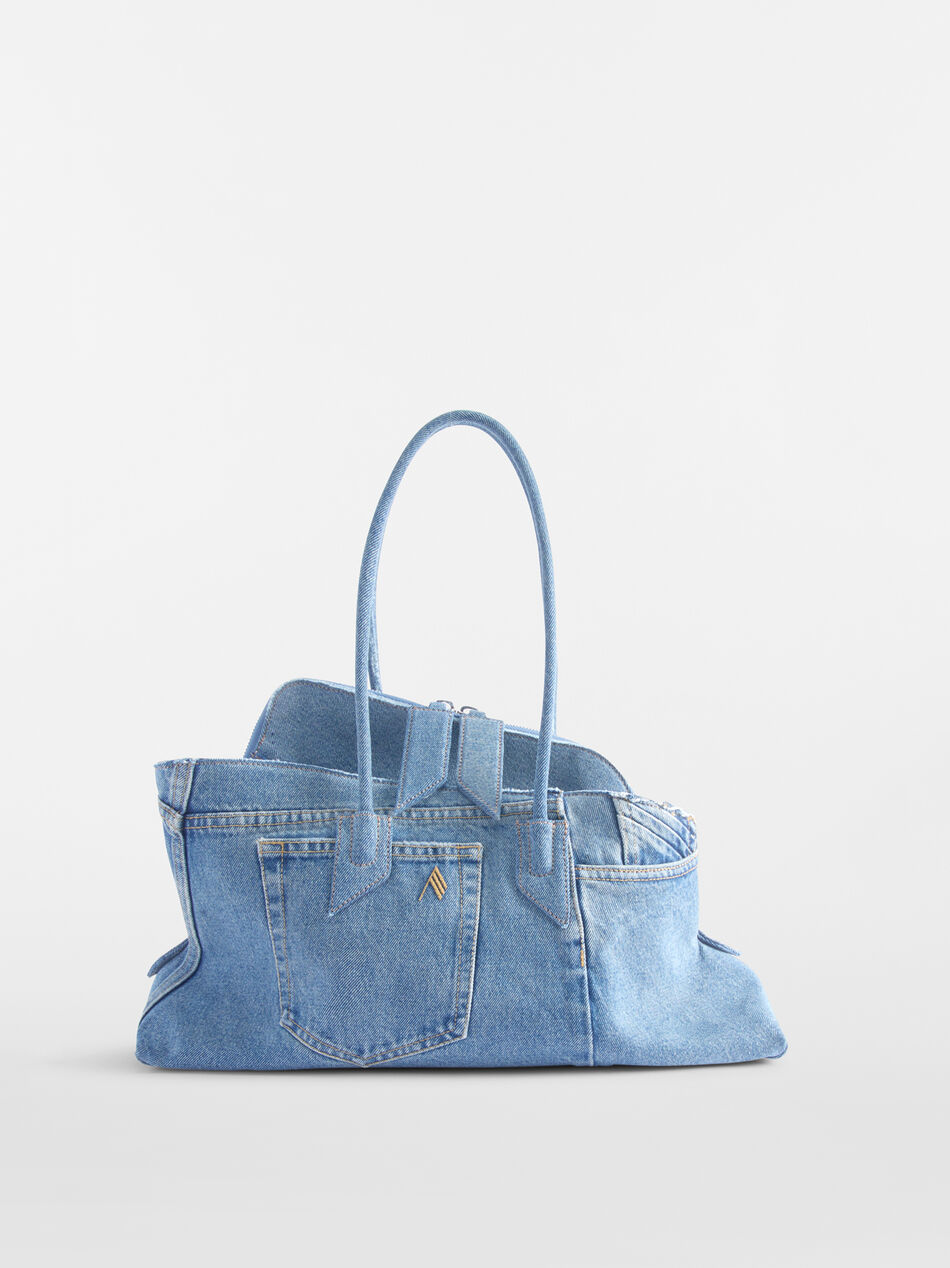THE ATTICO "La Passeggiata Medium'' Light Blue Denim Top Handle LIGHT BLUE DENIM ATTWAH00054DDD049PW176