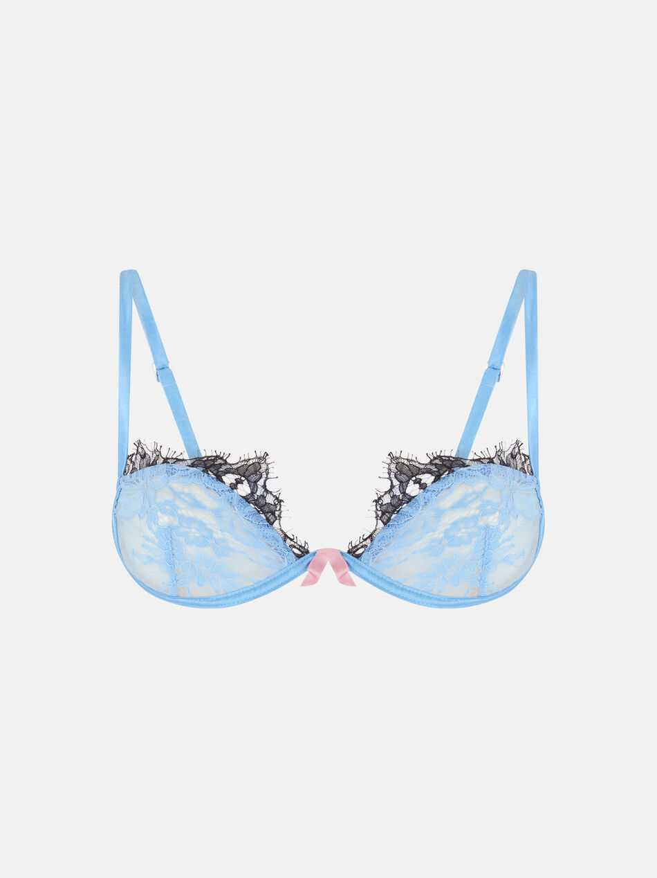 THE ATTICO Blue and black lace bra DUSTY BLUE 260WCL00008PAA129AA263