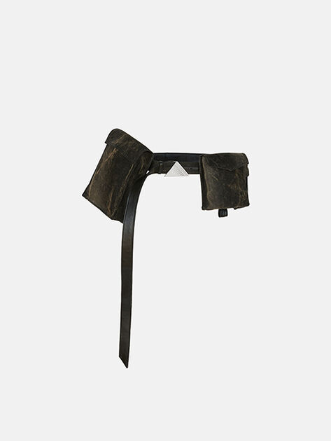 THE ATTICO Dark grey and sand belt Dark grey and Sand 241WKE11D075611