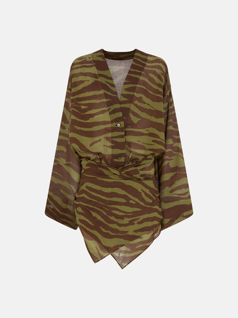 THE ATTICO Dark green and dark brown mini dress Dark green/dark brown 250WCA00404CCC082PR997