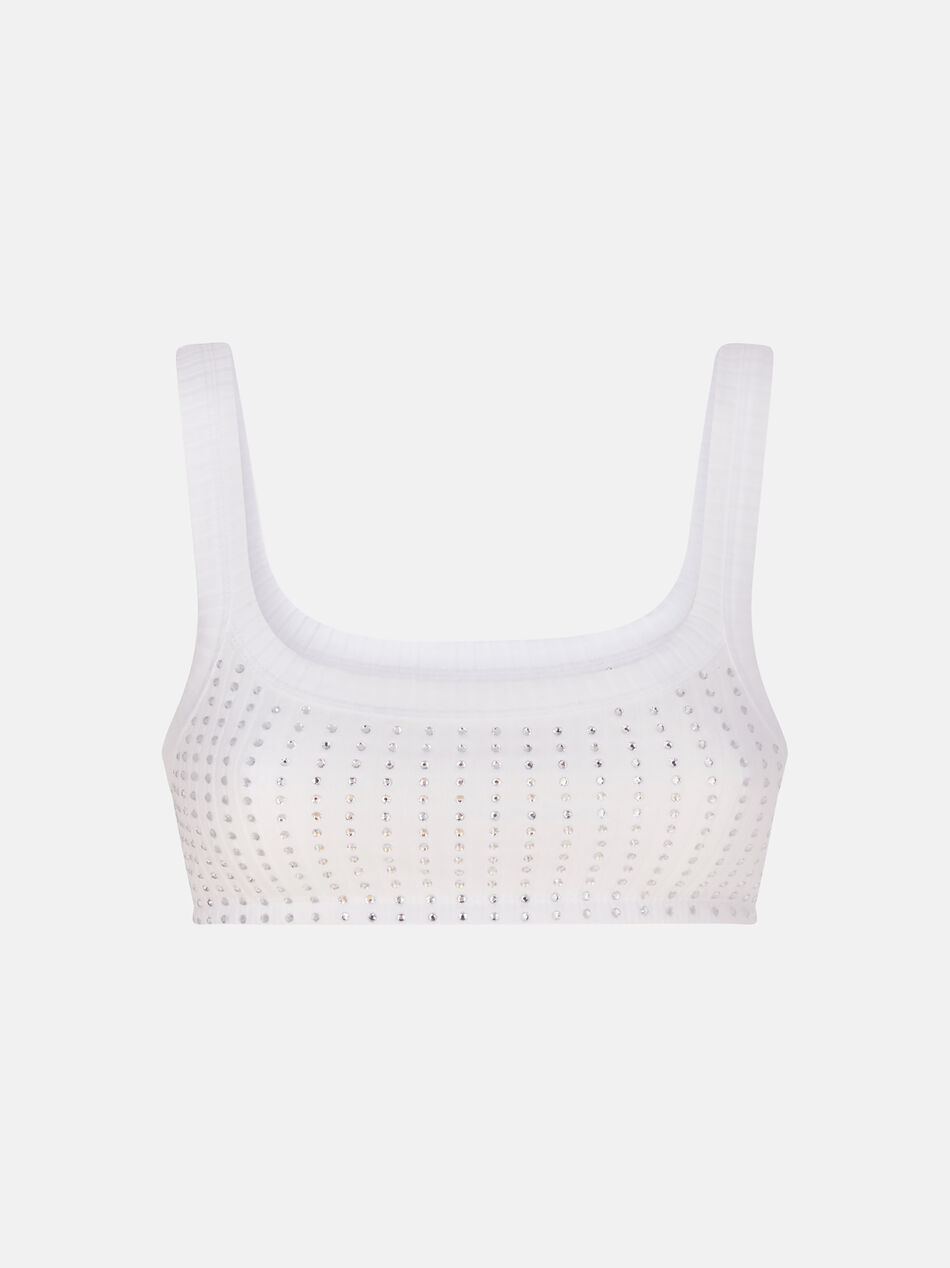 THE ATTICO White and crystal top WHITE/CRYSTAL 247WCT275J050R480