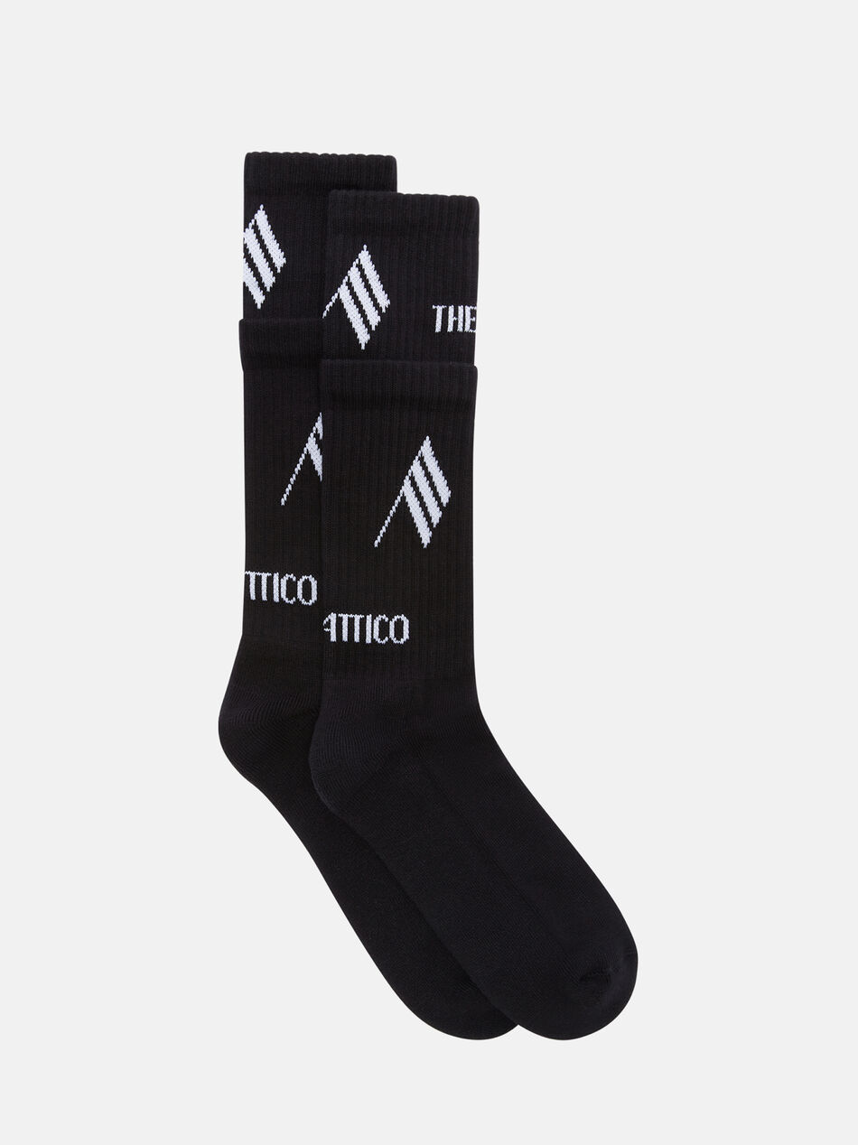 THE ATTICO Black and white double socks Black/white 251WCAK00023CCC121AA414