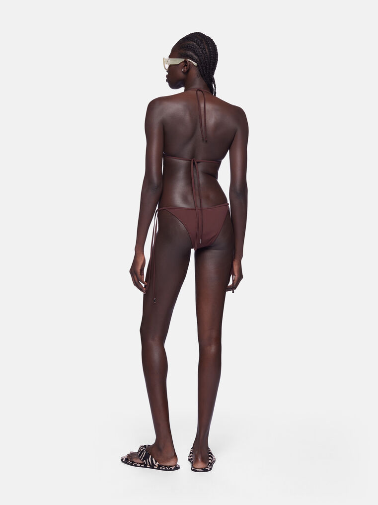 Shop Attico Bikini In Dark Brown