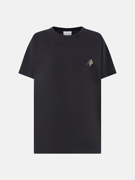 THE ATTICO Black and pale yellow t-shirt BLACK/PALE YELLOW 260WCT00353JJJ025PA067