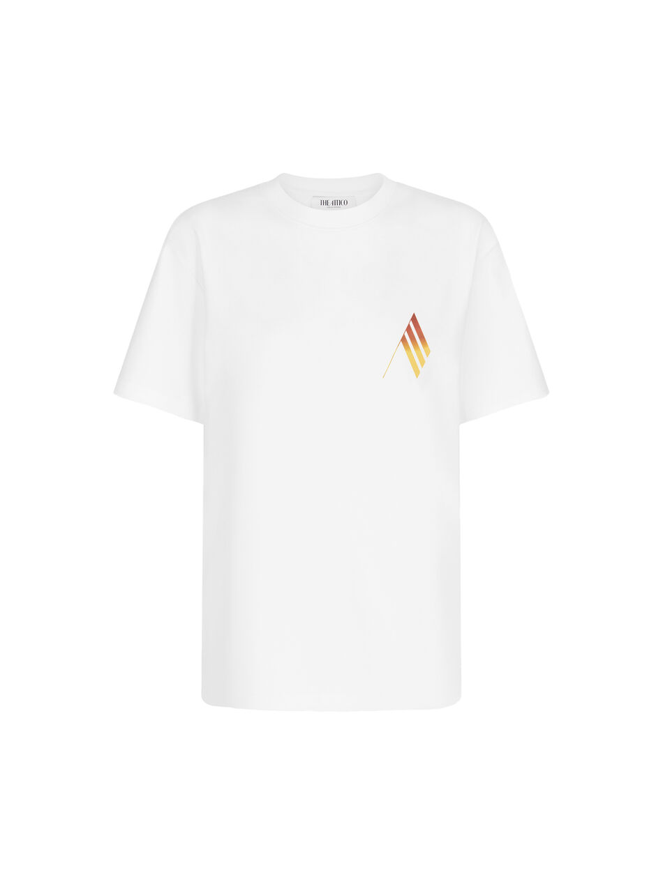 THE ATTICO ''Portofino vista mare'' t-shirt white, yellow and brown White/Burgundy SPEWCT356J063821
